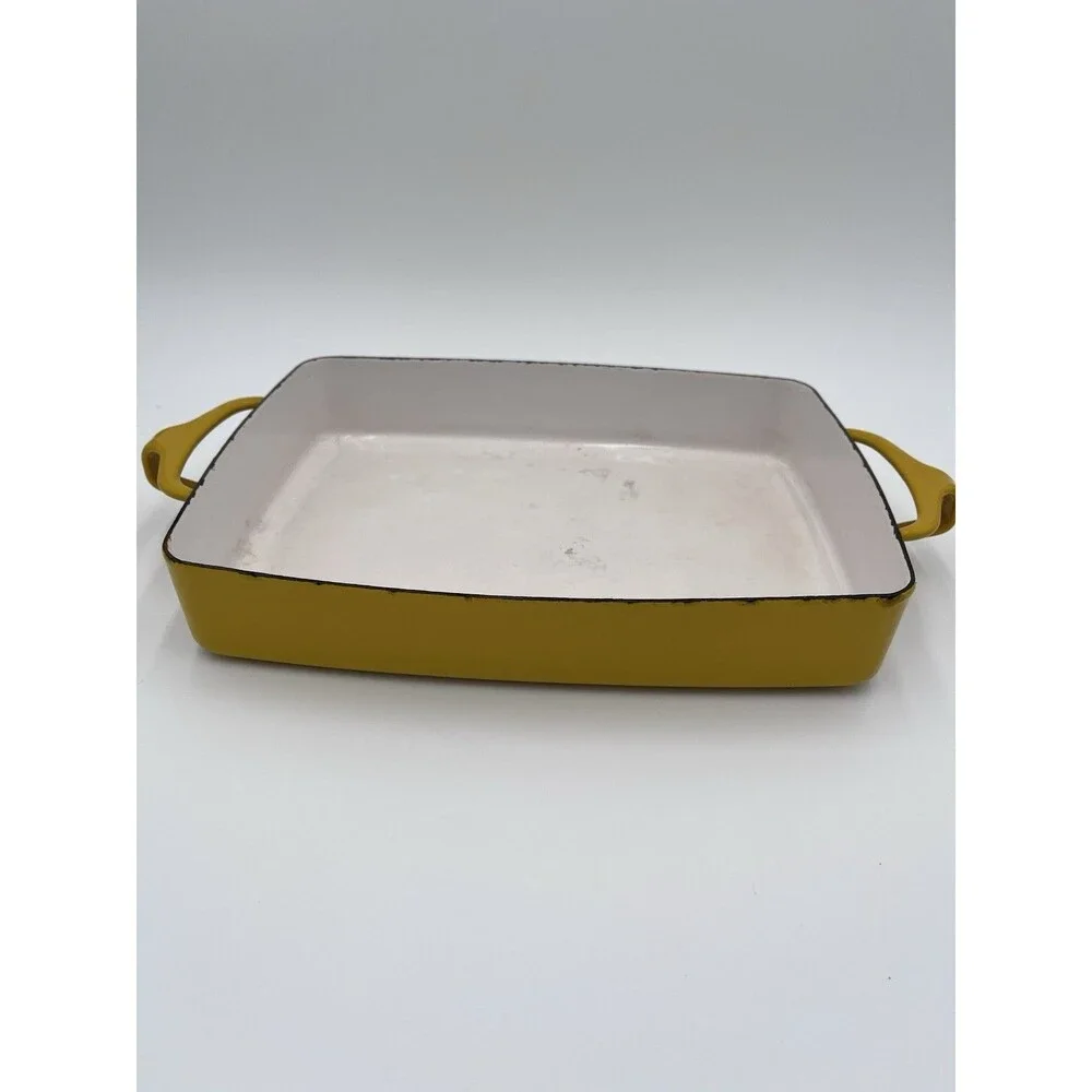 Dansk Kobenstyle Enamel Casserole Roasting Pan Yellow 8x10.5 Made In France MCM